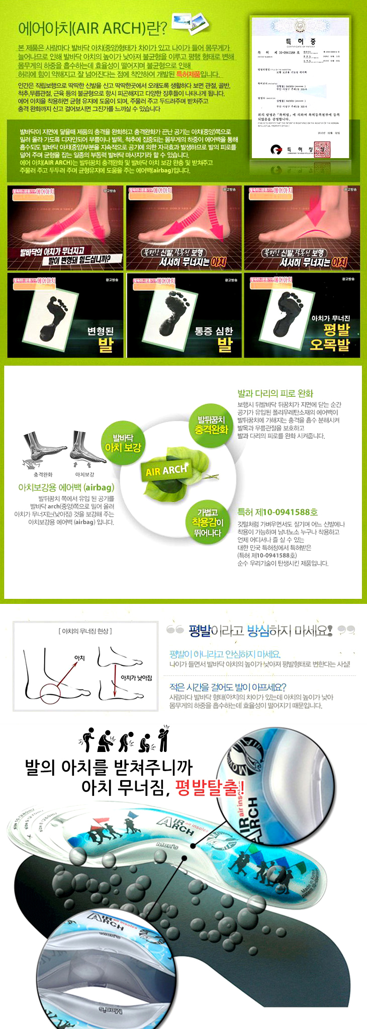 Air Arch Functional Insole Footbed Footbed Cushion