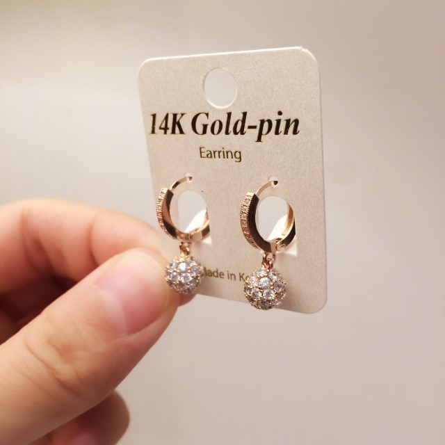 <b><p>14K Gold pin One touch Mirror ball eag hook</p></b><b><p>14K ゴールドピン ワンタッチ ミラーボ イヤリング フック キュービボ</p></b><br /><br /><p align='center'>