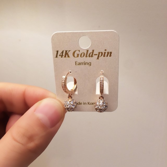 <b><p>14K Gold pin One touch Mirror ball eag hook</p></b><b><p>14K ゴールドピン ワンタッチ ミラーボ イヤリング フック キュービボ</p></b><br /><br /><p align='center'>