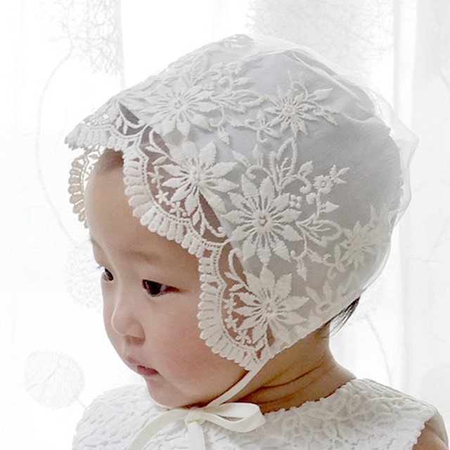 Baby Return Bonnet Lace Bonnet Embroidery Hat Sun 
