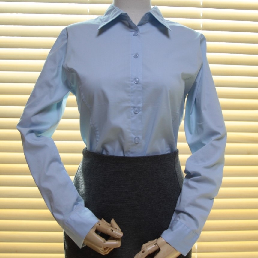 Women's white two-color shirt 44 Size 120 Basic