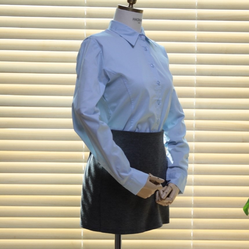 Women's white two-color shirt 44 Size 120 Basic