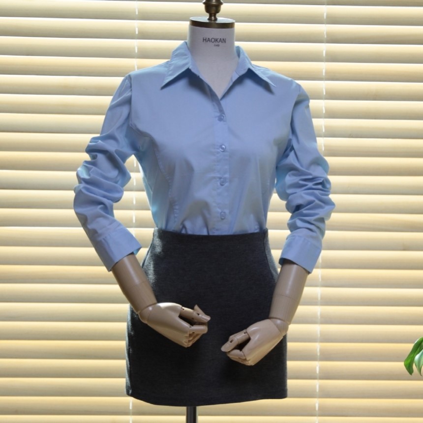 Women's white two-color shirt 44 Size 120 Basic