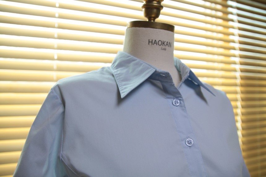 Women's white two-color shirt 44 Size 120 Basic