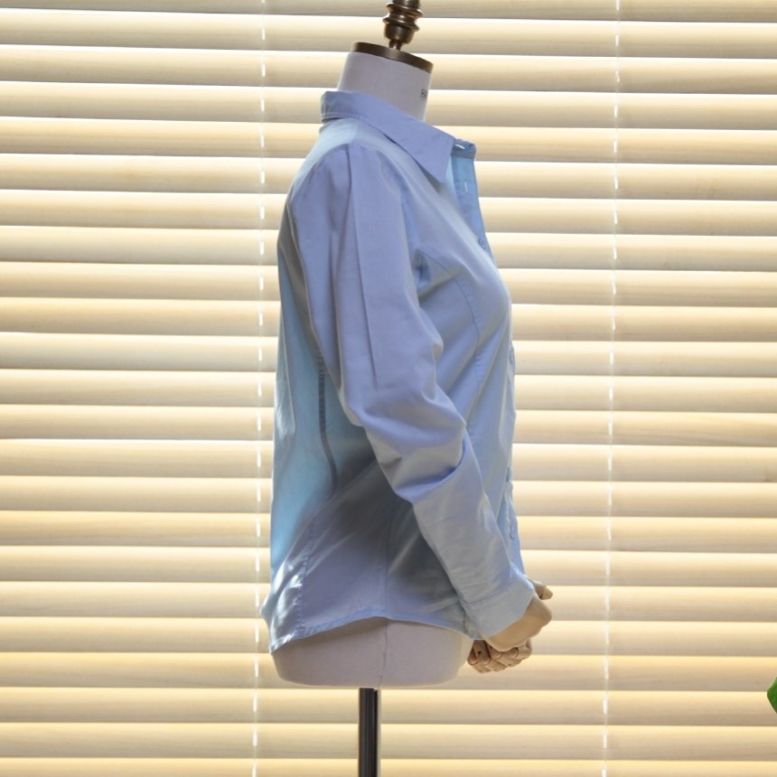 Women's white two-color shirt 44 Size 120 Basic