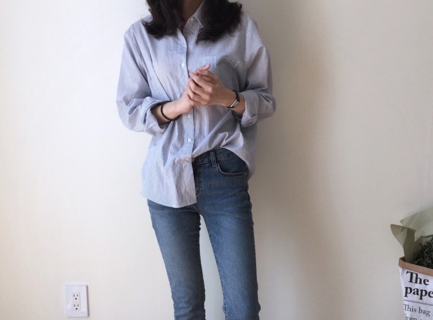 Striped shirt blouse feminine girl BASIC