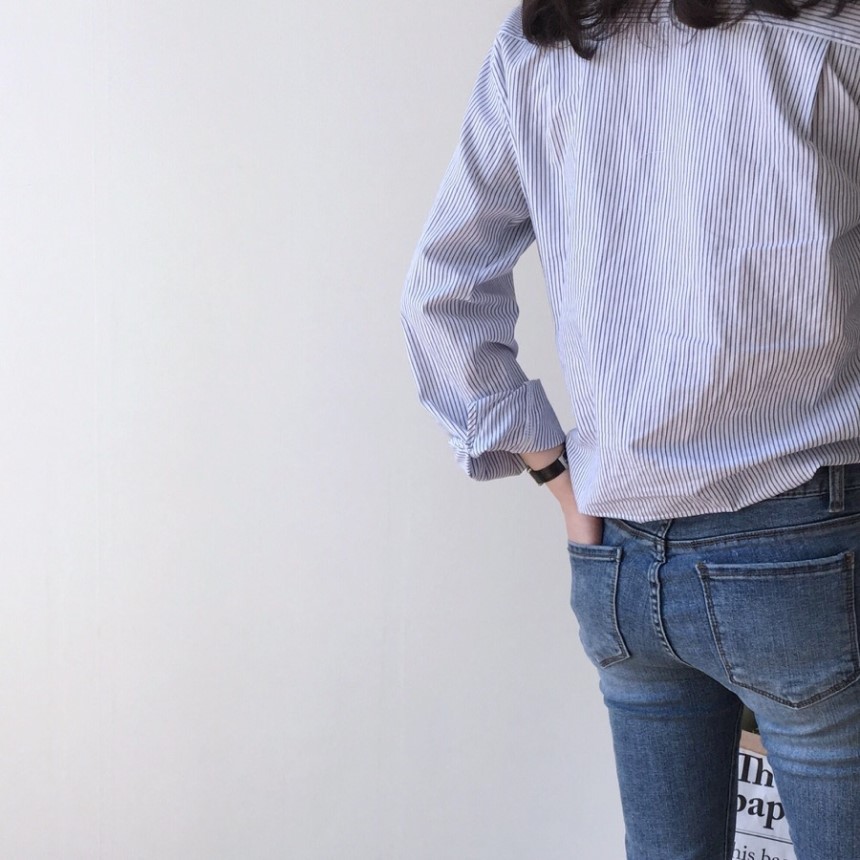 Striped shirt blouse feminine girl BASIC