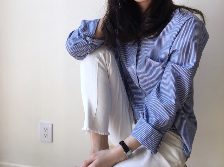 Striped shirt blouse feminine girl BASIC
