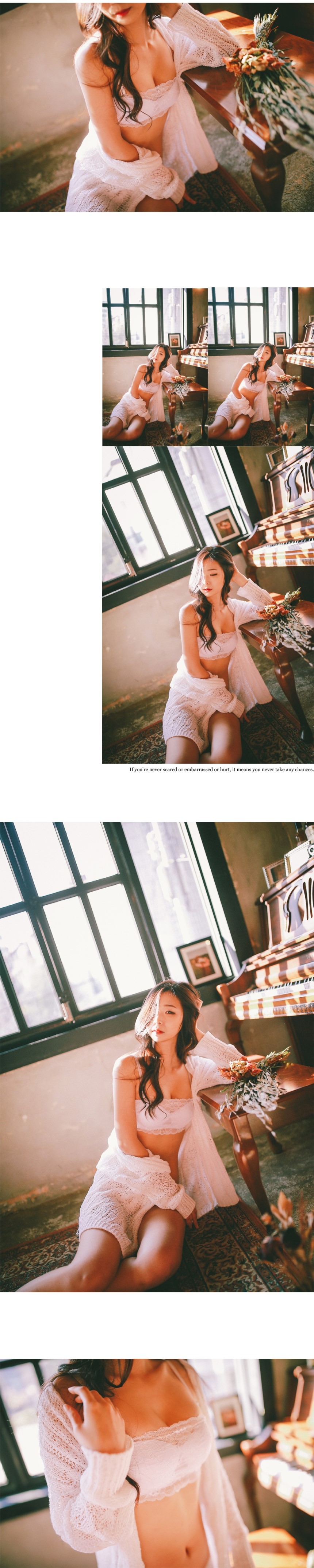 Lace White underwear Women's bra panties set Ho