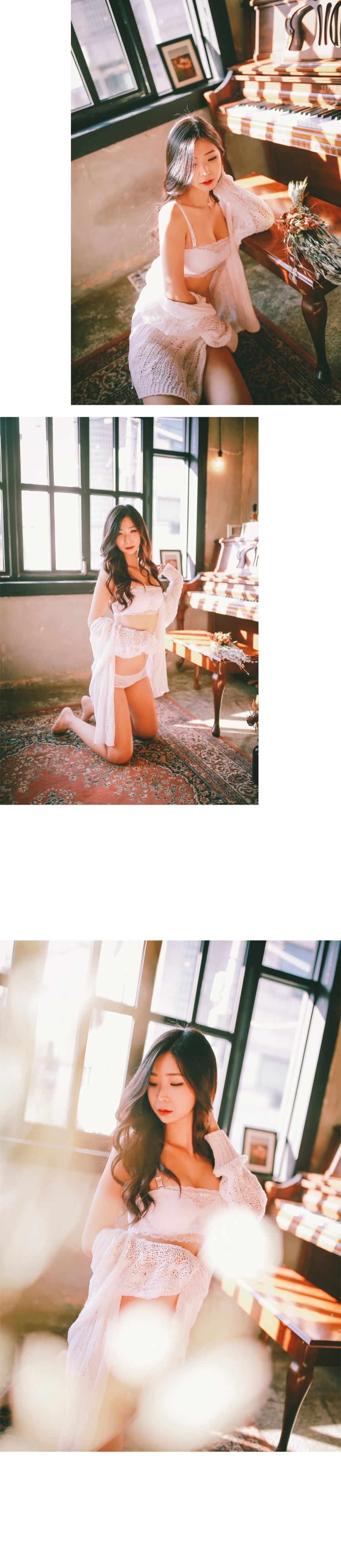 Lace White underwear Women's bra panties set Ho