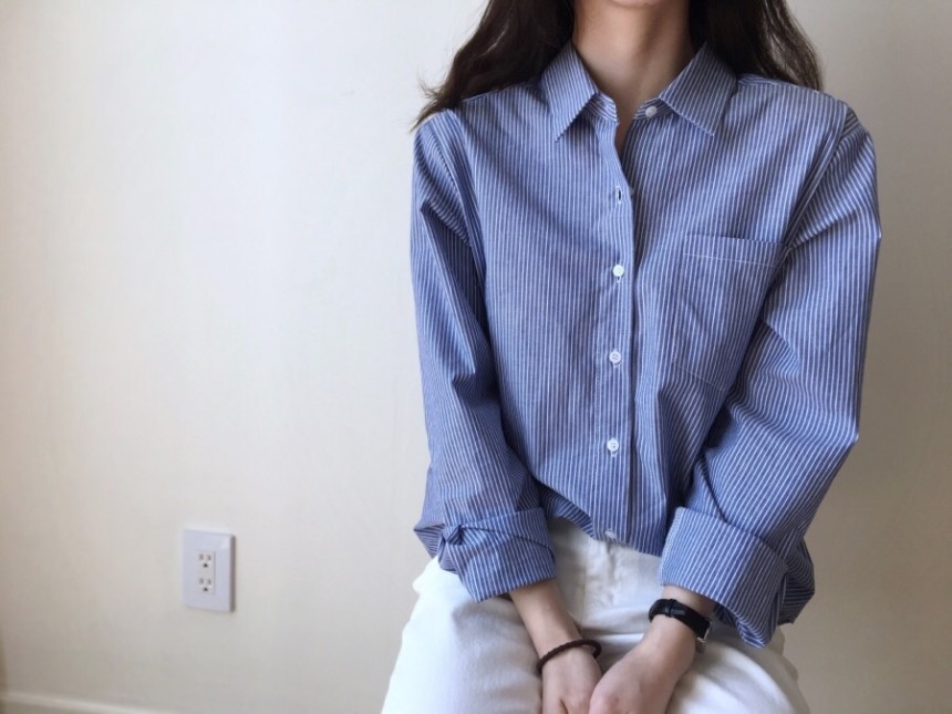 Striped shirt blouse feminine girl BASIC