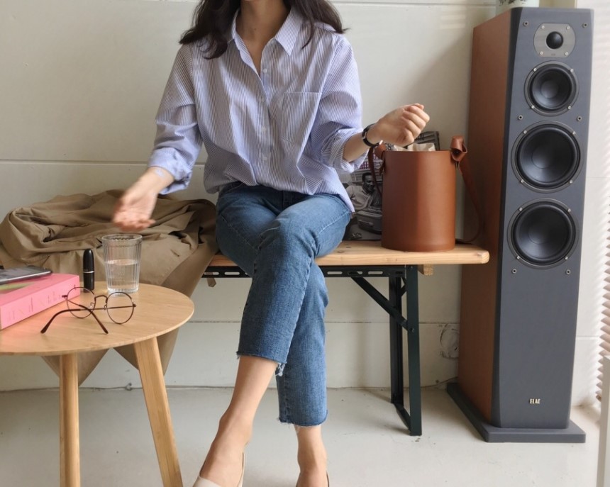 Striped shirt blouse feminine girl BASIC