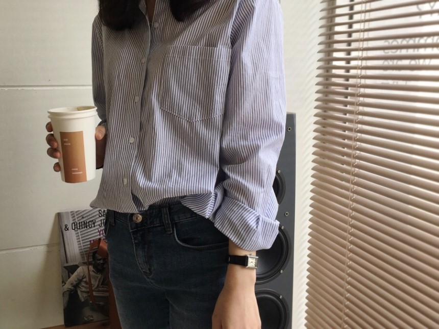 Striped shirt blouse feminine girl BASIC