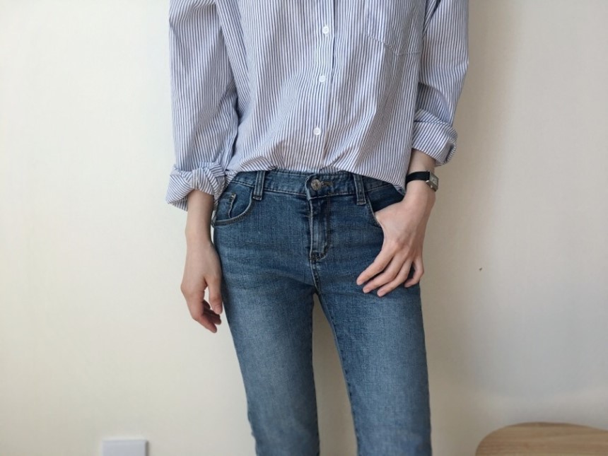 Striped shirt blouse feminine girl BASIC