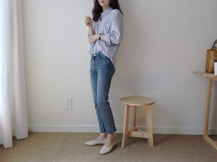 Striped shirt blouse feminine girl BASIC