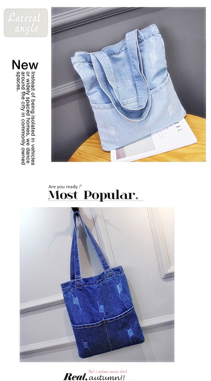 NEW ECO BAG Eco-Back-to-Pocket Denim Scratch Liao 