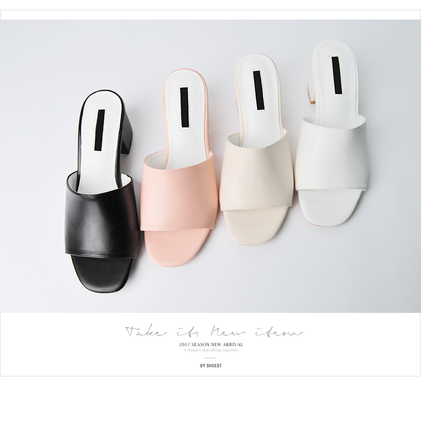 Korean Tongue Middle Tongue 6cm Mule Slippers Hill