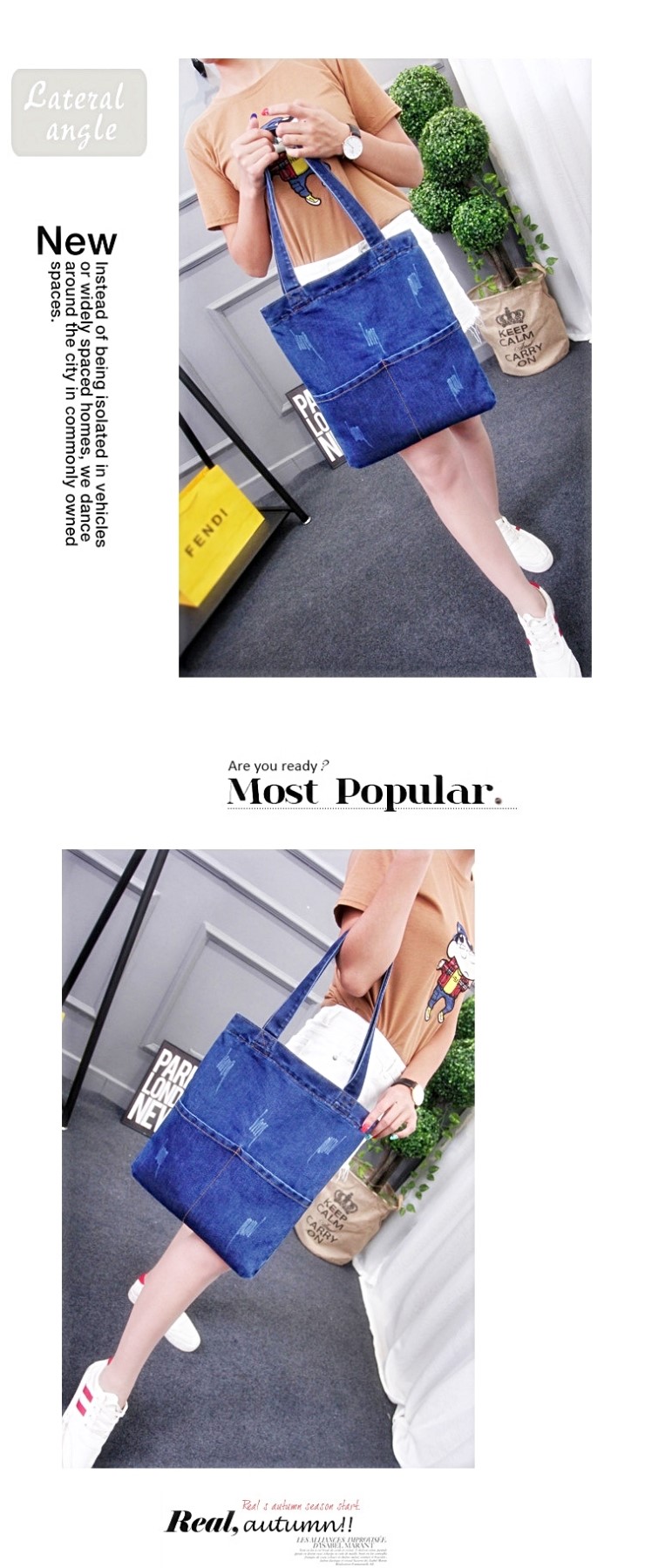 NEW ECO BAG Eco-Back-to-Pocket Denim Scratch Liao 