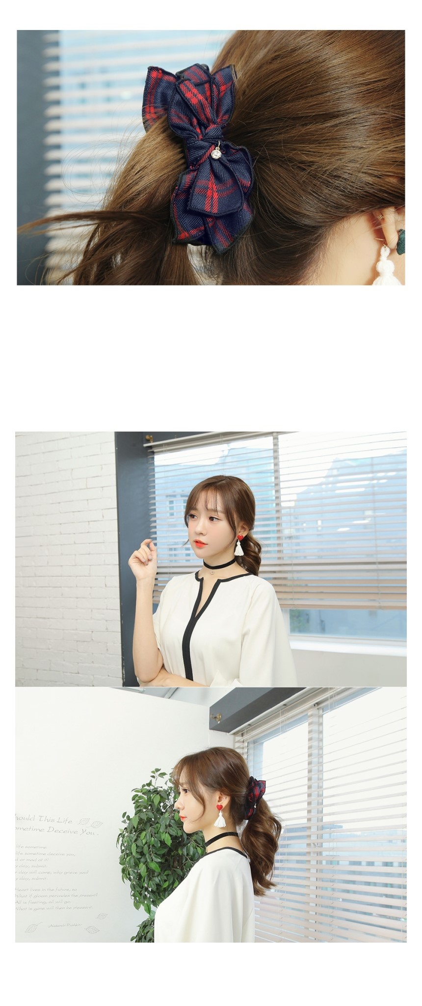Hair Accessories S &amp S Anderson Check Ribbon Ba