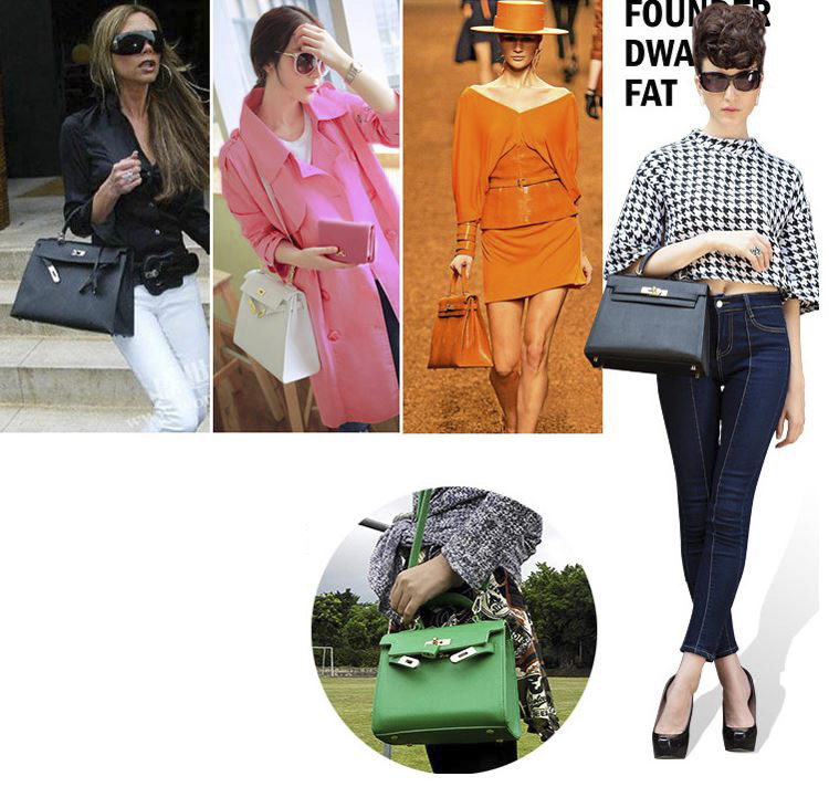 New Women's Bags Natural Cowhide Two-tone Kelly