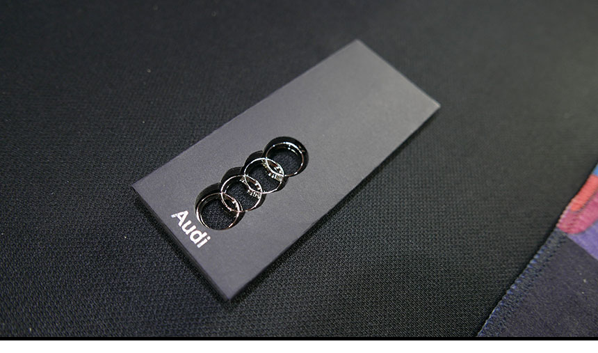 Audi Keyring Simple logo and high quality silver g