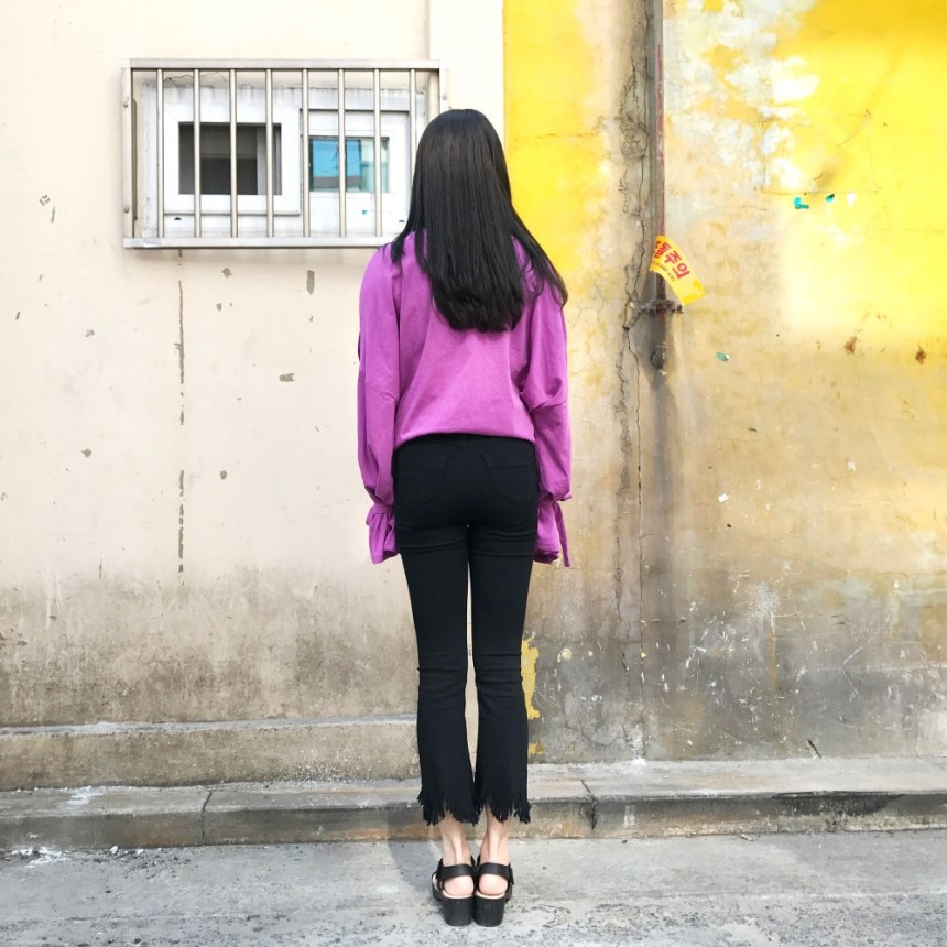 Women Jeans Pants Skirts Boots Cut Pants 2color Je