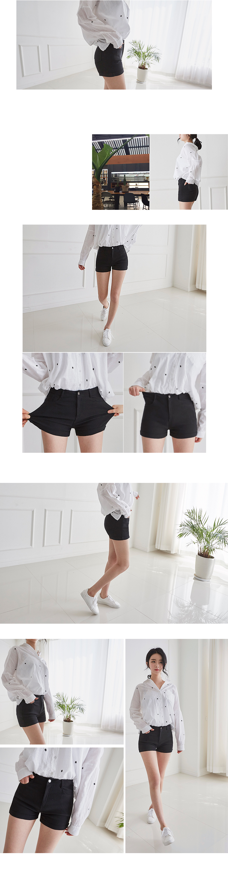 Women Short Pants Summer Span High Waist Shorts Bl