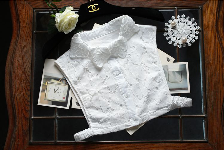 Lace neck cape collar blouse lace cape collar