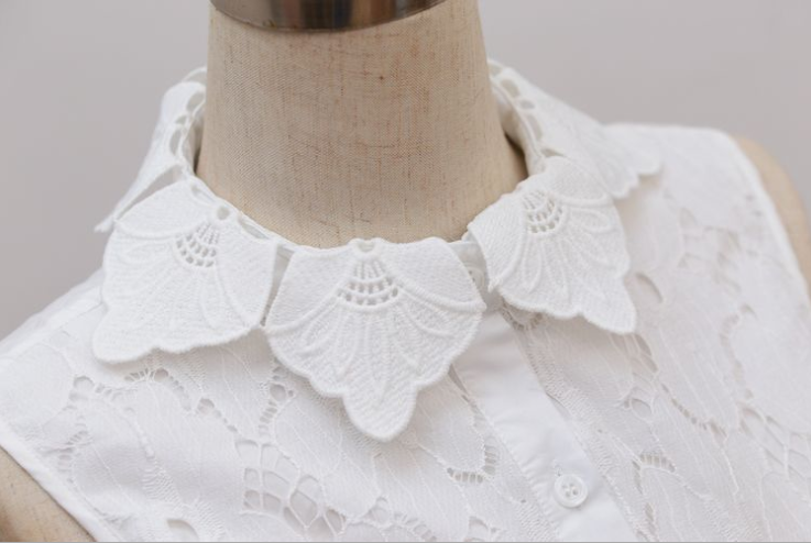 Lace neck cape collar blouse lace cape collar