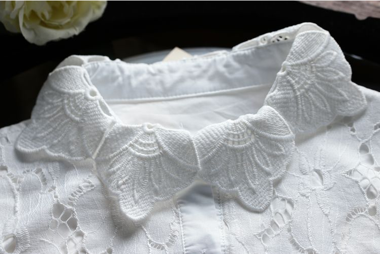 Lace neck cape collar blouse lace cape collar