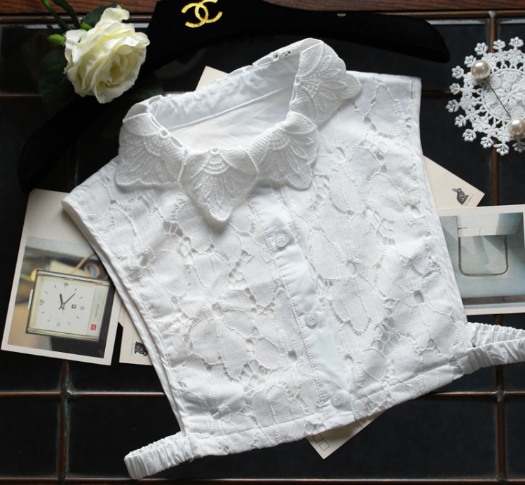 Lace neck cape collar blouse lace cape collar