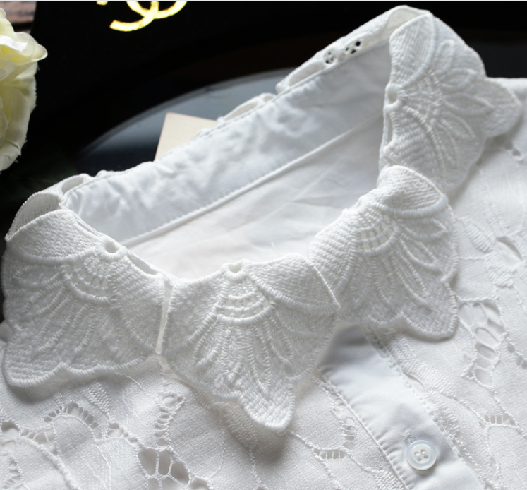 Lace neck cape collar blouse lace cape collar