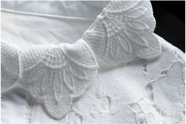 Lace neck cape collar blouse lace cape collar