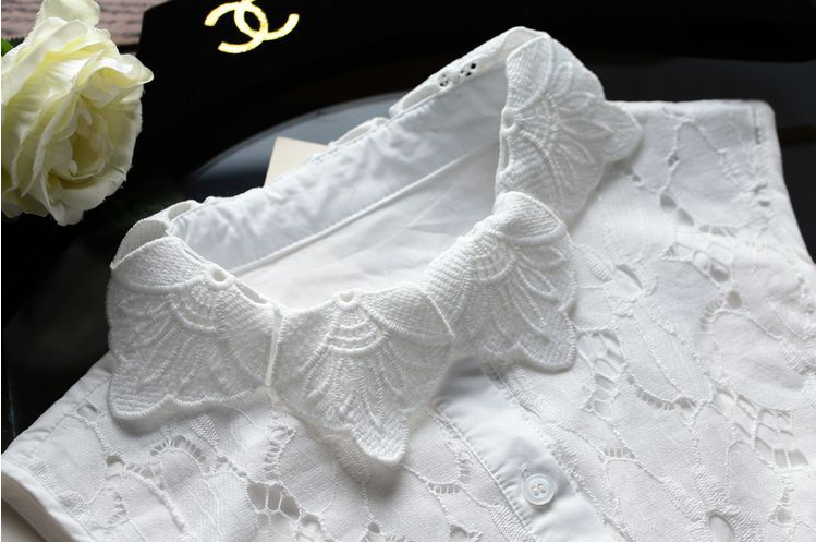 Lace neck cape collar blouse lace cape collar