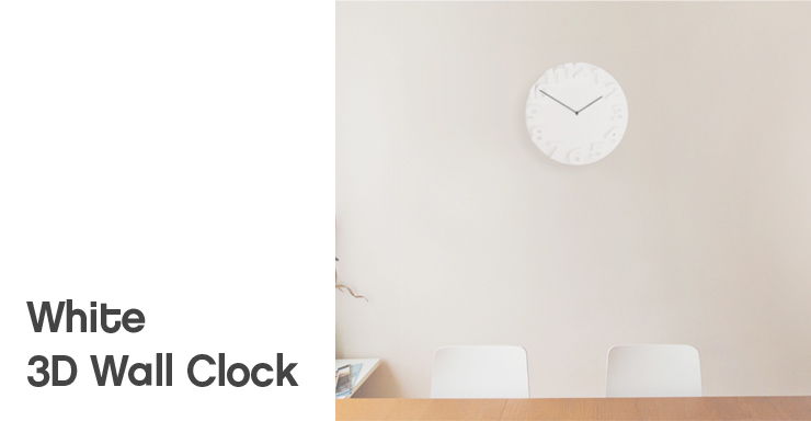 3D solid wall clock matt two-color 3d black simple