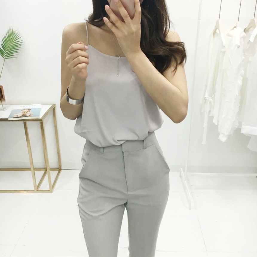 NEW FASHION LADY GIRL Blouse Thong Halter Navy Pin