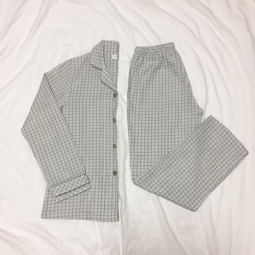 New Couple Pajamas Modern Check Pajamas Pajama Set