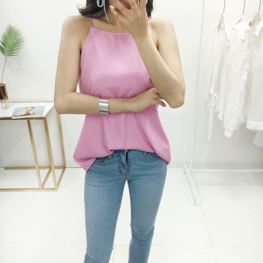 NEW FASHION LADY GIRL Blouse Thong Halter Navy Pin