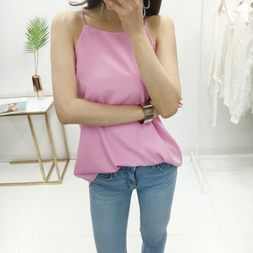 NEW FASHION LADY GIRL Blouse Thong Halter Navy Pin