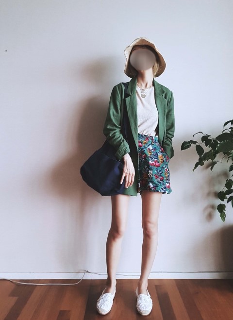 Green to Pocket Plain Linen Eco Bag Navy Pitch Pin