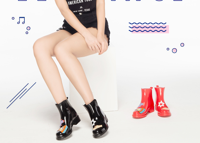 Women's Rain Boots Cute Style Romantic Coordina