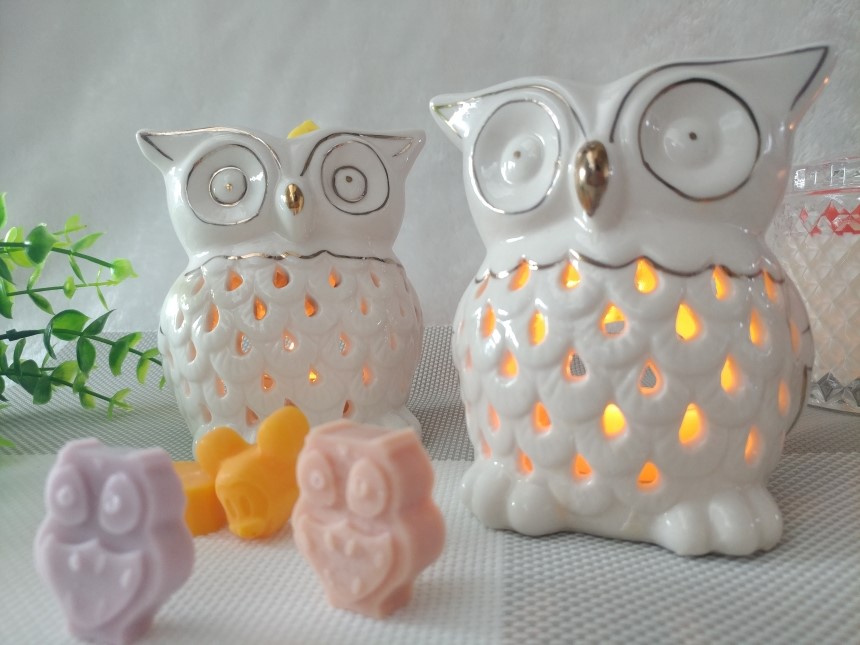 Owl candle holder Aromatherapy tea light gift reco