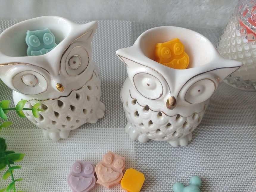 Owl candle holder Aromatherapy tea light gift reco