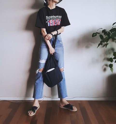Green to Pocket Plain Linen Eco Bag Navy Pitch Pin