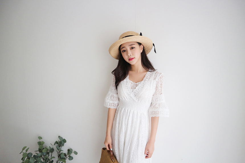 New Hat Ribbon Raffia Summer Hat Beach