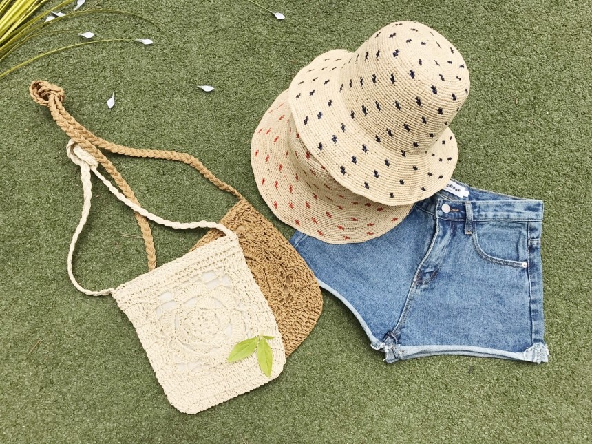 New Hat Dot Raffia Hat Straw Hat 4color Panama Hat