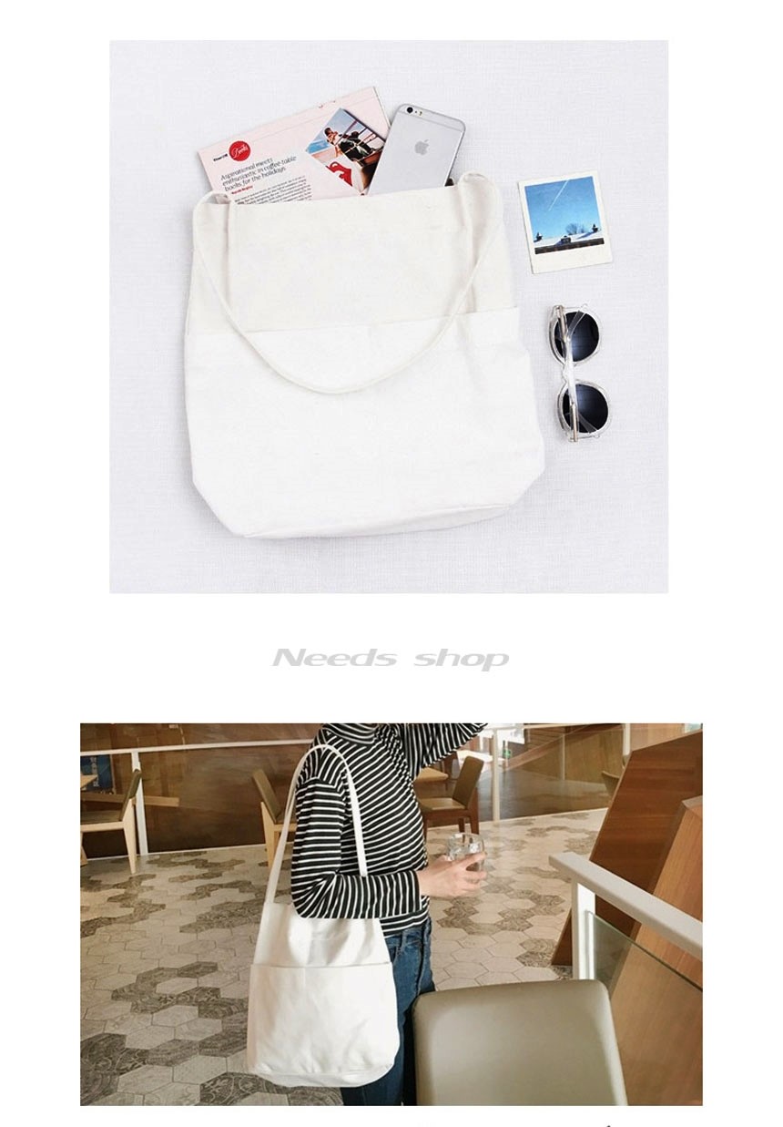 Plain Shoulder Eco Bag Cloth Canvas Bag Men Women 