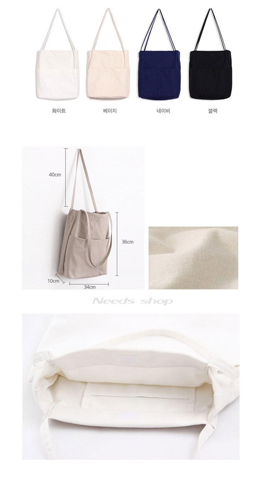 Plain Shoulder Eco Bag Cloth Canvas Bag Men Women 