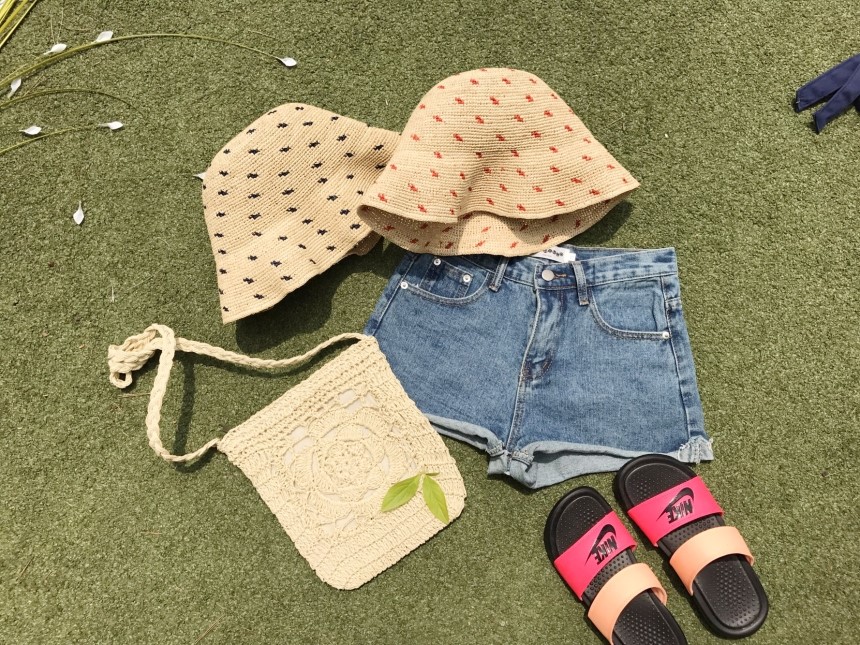 New Hat Dot Raffia Hat Straw Hat 4color Panama Hat