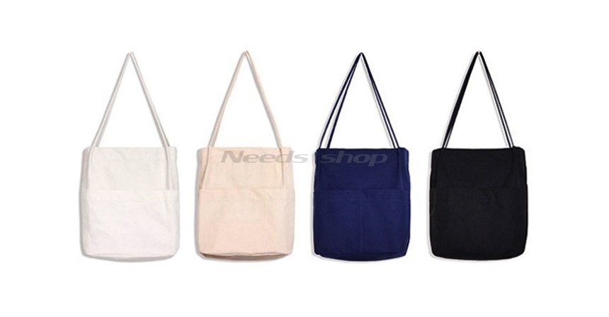 Plain Shoulder Eco Bag Cloth Canvas Bag Men Women 